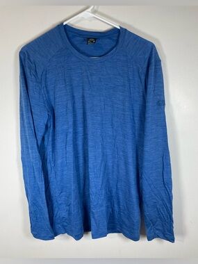Icebreaker Cool-Lite Merino Blend Long Sleeve Base Layer, Blue, Men’s Medium